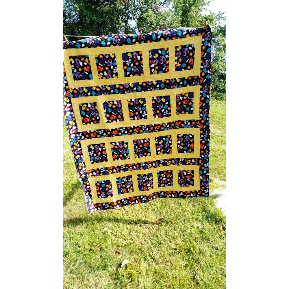 Handmade Patchwork Quilt Childs Size Zoo Animals Giraffe Lion Crib Bed 50X39